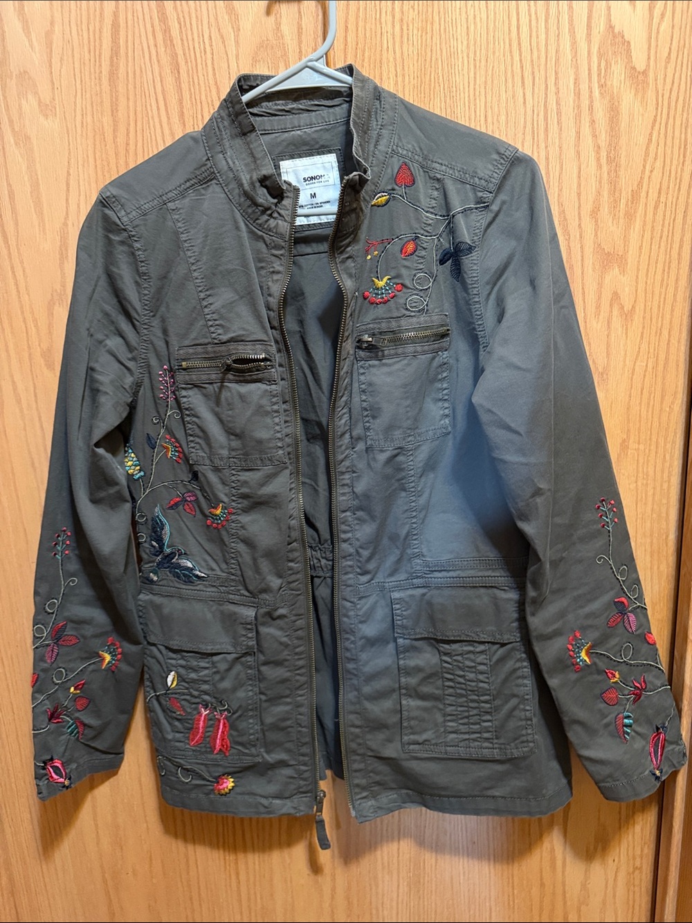 Sonoma Olive Green Embroidered Field Jacket